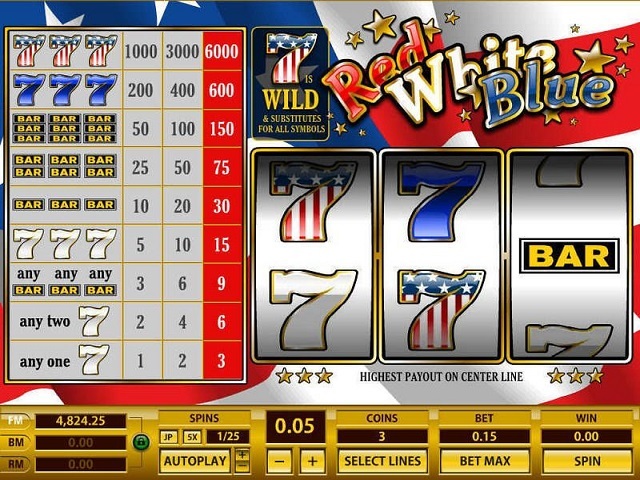 Red White And Blue Sevens Slot Machine