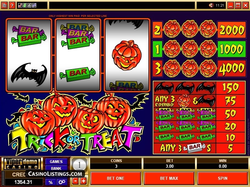 Free Trick Or Treat Slot Machine Online